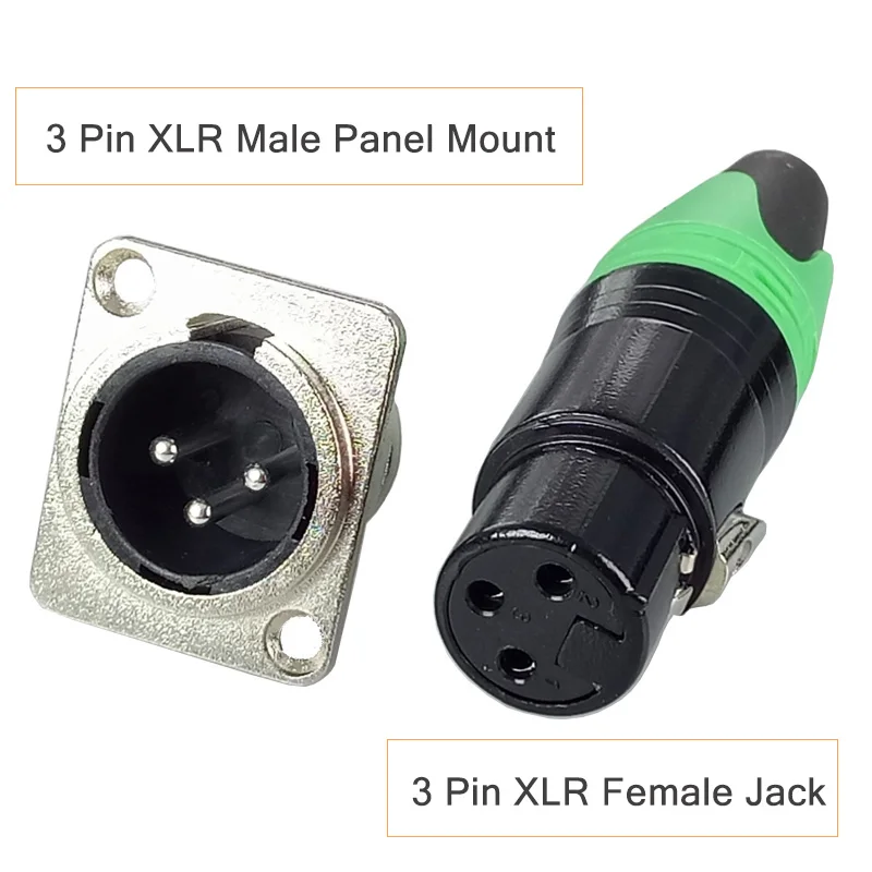 2 комплекта/4 шт 3 Pin XLR разъем в комплекте штекер Панель Крепление Шасси + гнездо