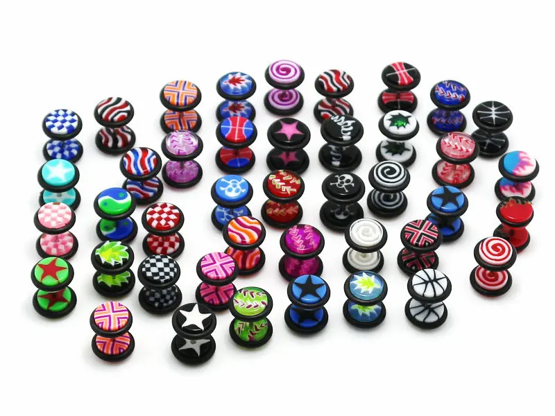 Поддельные ушные пробки 8 мм сережки-обманки измерительные украшения для