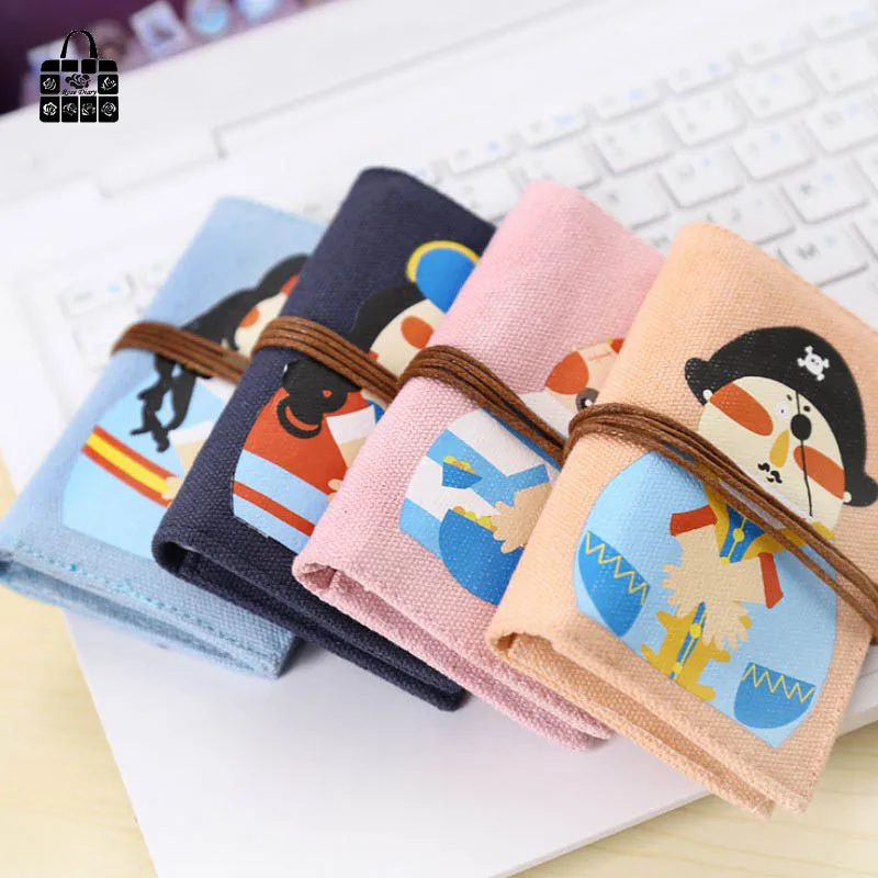 Розовый дневник мультяшный пират Холщовая Сумка для карт переносная коробка