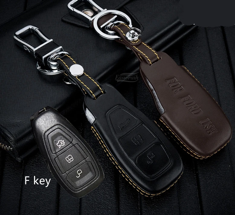 Кожаный чехол для ключей Ford 4D cosport MK2 MK4 Focus Fiesta Edge Explorer Everest Ranger F150 Kuga|ford f150 key|ford focus