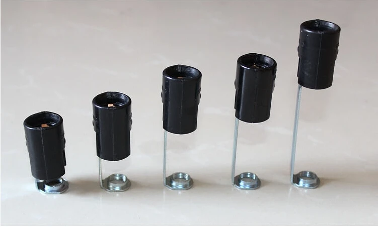 

Black Lamp Bases E14 Candle Lamp Holders Edison Screw Caps Pendant Light Lamps Socket DIY Light Accessories 12PCS free shipping