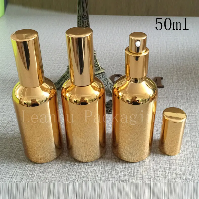 50ml Indenter bottles wholesale of imported gold Essence lotion bottles deployment points bottling, 15pcs