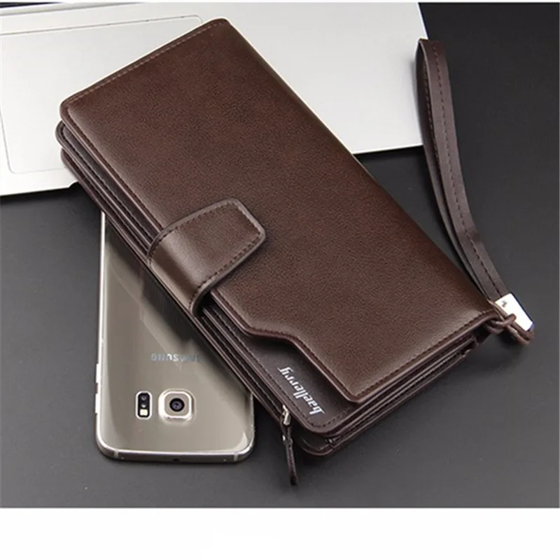 New sales top quality leather long wallet men pruse male clutch zipper around wallets men women money bag pocket mltifunction