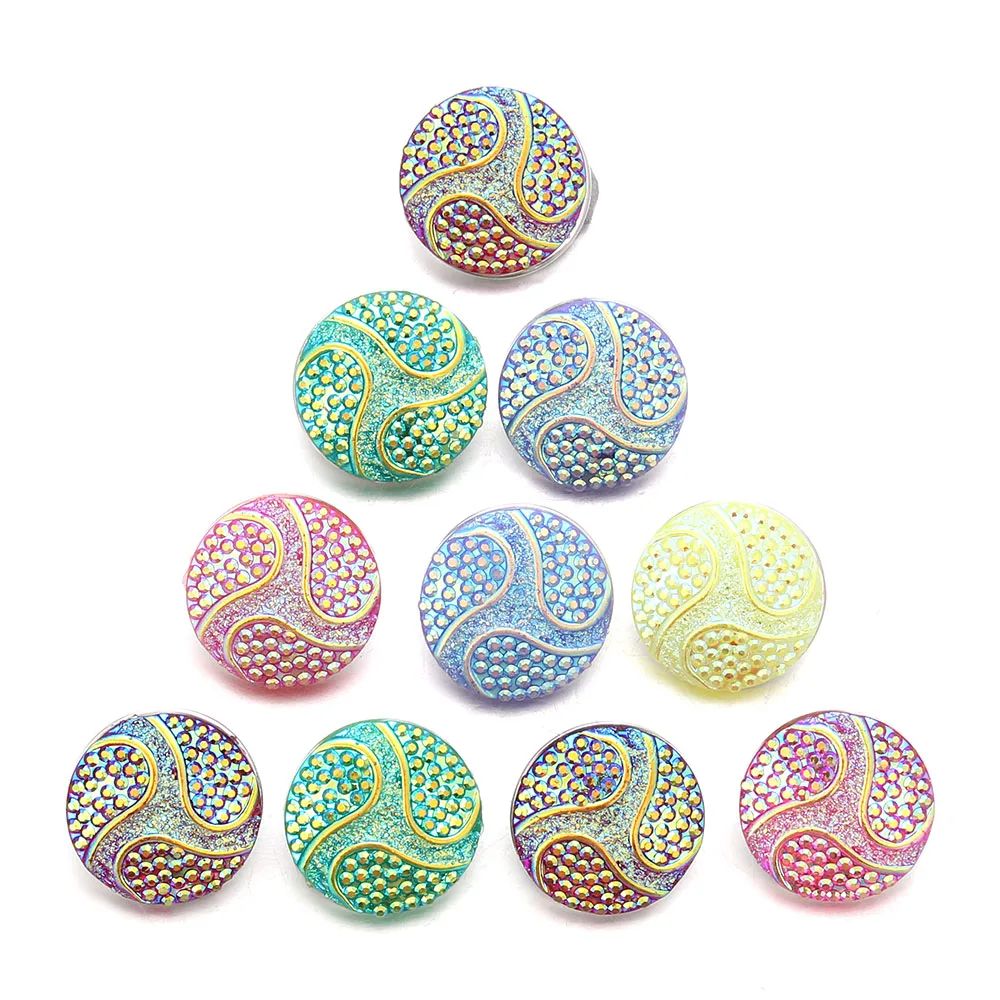 10 шт./лот Смешивание 18 мм кнопки ювелирные изделия красочные резиновые давление
