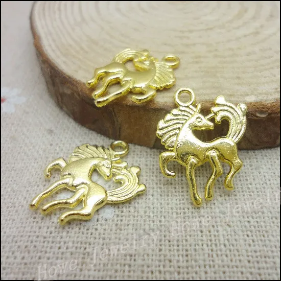 Оптовая продажа 70 шт. золотого цвета Очаровательная подвеска с фигуркой лошади