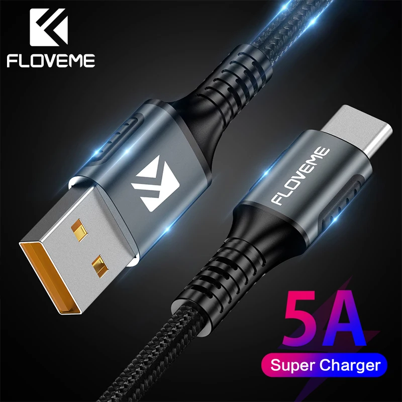Кабель FLOVEME Supercharge 5A usb type C для huawei mate 20 10 9 P20 P10 Pro USBC быстрое зарядное устройство USB-C кабель type-C