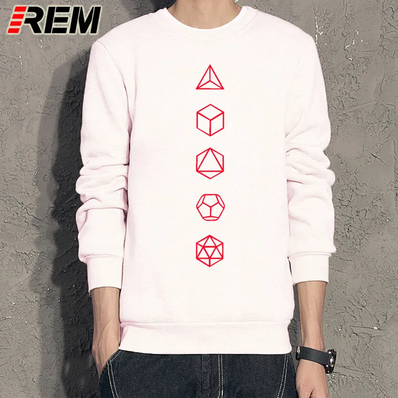 

REM Fashion O-Neck Hoodies Screw Neck Platonic Solids Sacred Geometry Evolution man Popular Unique man Sweatshirt