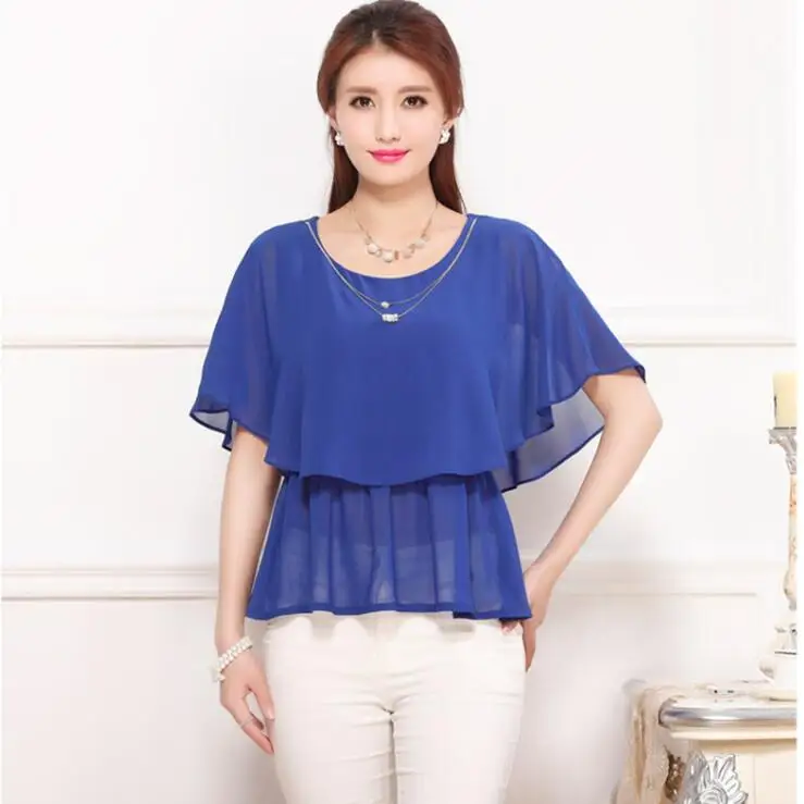 

2020 Summer plus size women clothing,Bat sleeve casual Chiffon Shirts,Women Blouse,Feminina Blusas,XS/S/M/L/2XL/3XL/4XL /5XL/6XL