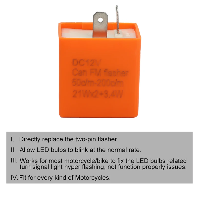 2 контактный Светодиодный проблесковый маячок реле 12V Регулируемая частота