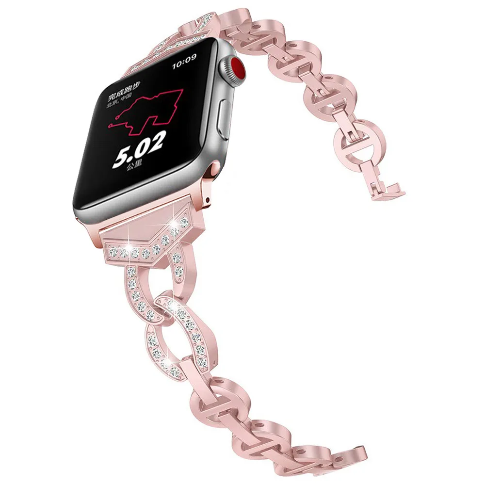 Браслет женский со стразами для Apple Watch SE Band Series 6/5/4/3/2 38 мм 42 40 44 мм|Ремешки часов| |