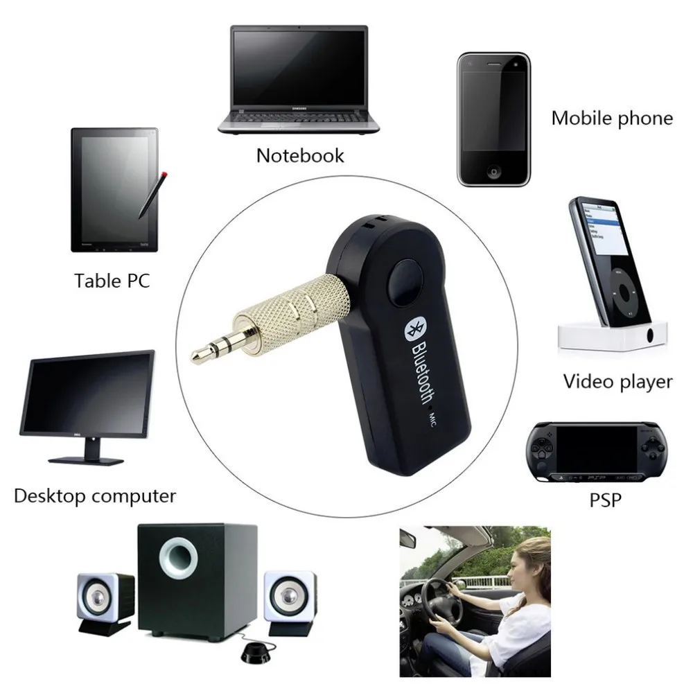 IBESI Bluetooth Receiver Wireless Adapter AUX 3.5mm Jack Handsfree Music Audio Transmitter with Mic for Car Kit | Электроника