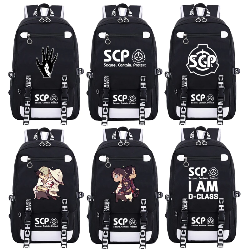 Аниме SCP рюкзаки для подростков Унисекс Большой Вместительный рюкзак аниме