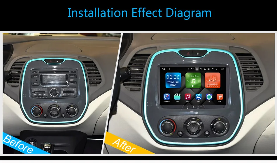 Eunavi 1 Din 8 ''Android 9,0 Автомобильный gps Navi Радио стерео для Dacia/Sandero/Duster/Renault/Captur/Lada/Xray 2 Logan 4G ram wifi USB