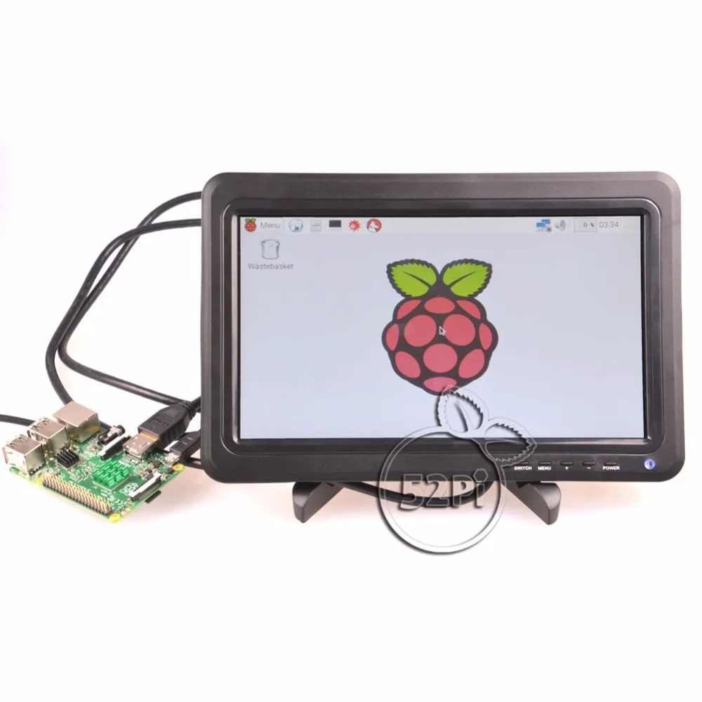 52Pi 2017 Raspberry Pi 3 комплекта с 10.1 &quot1366*768 ЖК-дисплей Мониторы + 5 В 2.5A США/
