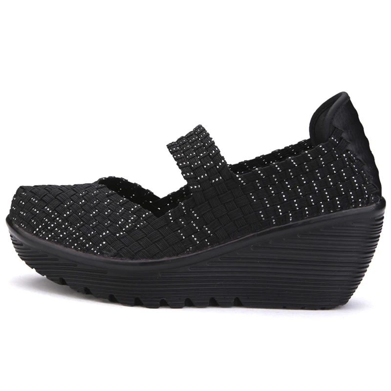 Женские Тканые Сандалии BeckyWalk разноцветные удобные весенние туфли на танкетке и