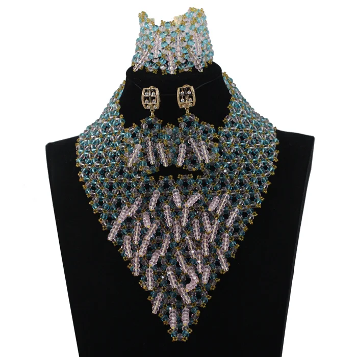 Новинка 2017 массивное ожерелье набор роскошные цвета шампанского золото