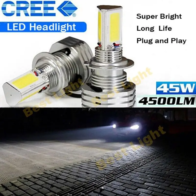 Pair H4 HB2 9003 Hi / Lo  LED Headlight Kit 90W 9000LM 6000K White Light Bulbs(H7 H8 H11 9004 9005 9006 9007 H16) Error Free