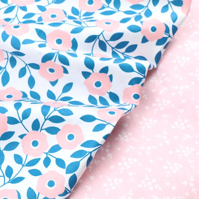 Маленькая хлопковая саржевая ткань с цветочным принтом из искусственного хлопка