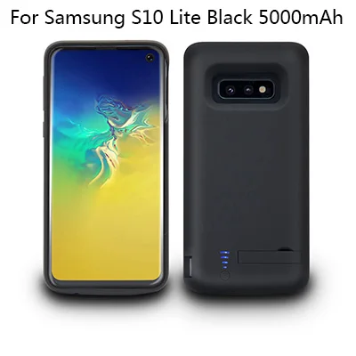 For S10 Lite Black 10 шт./лот BRSUANG 5000 6000 мАч резервный внешний аккумулятор банк питания мини банк питания чехол для samsung S9 S10 S10 Plus и т. Д - Цвет: For S10 Lite Black