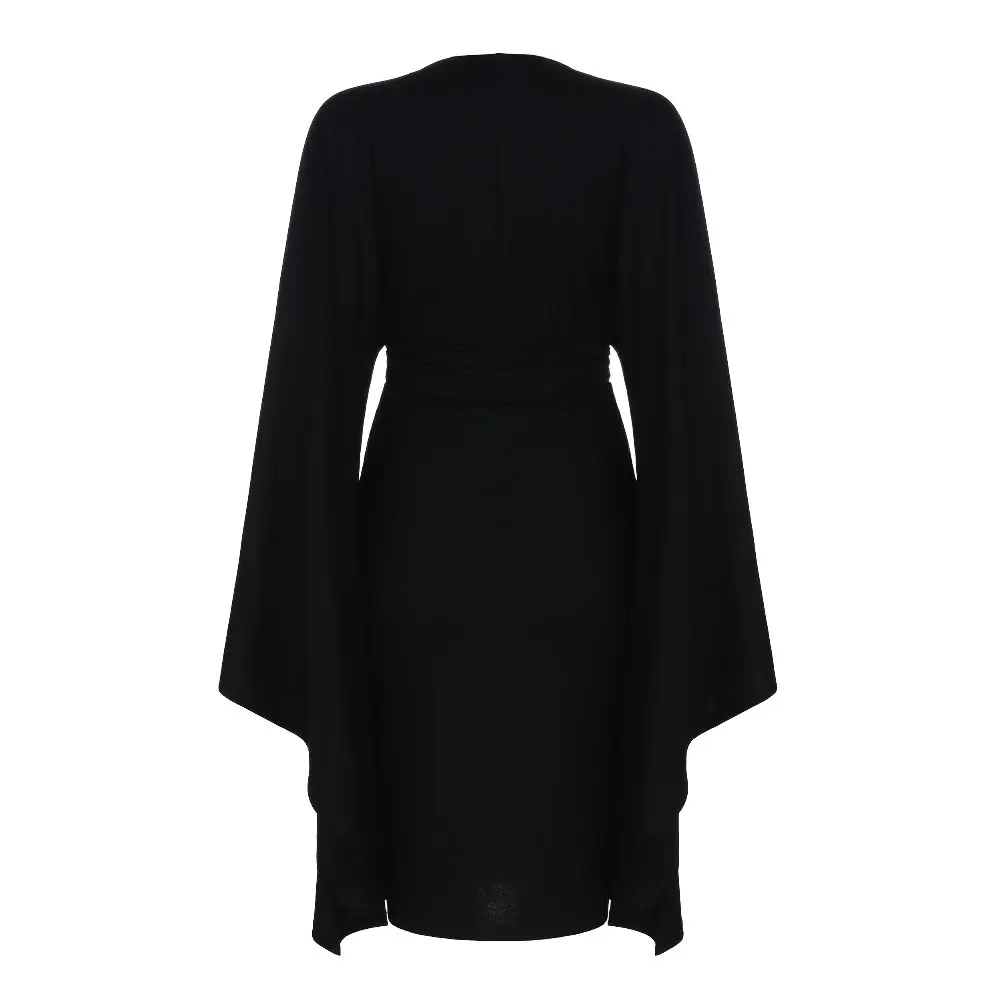 Женское платье с V-образным вырезом длинным рукавом | Женская одежда