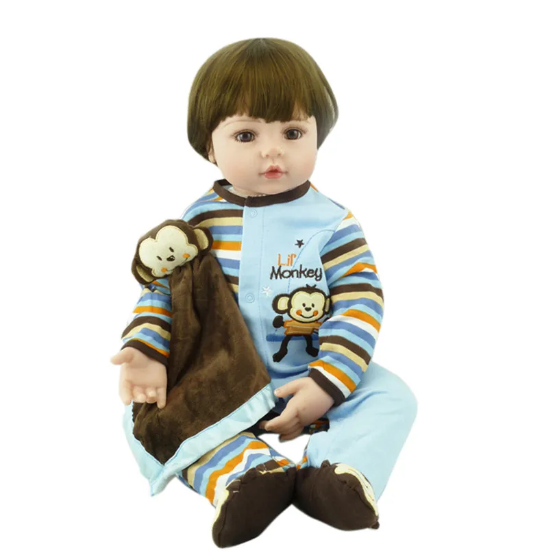 

22 дюйма кукла реборн на продажу мягкие игрушки силикон и хлопок реборн Младенцы мальчики играть дома игрушки Реалистичные куклы новорожден...