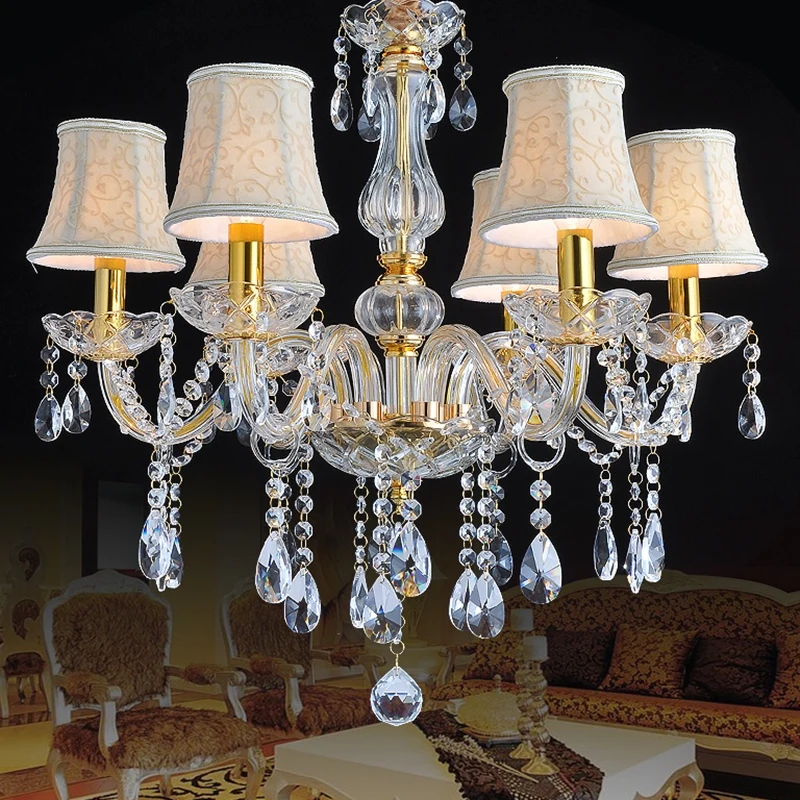 Роскошная золотая хрустальная люстра домашнее освещение для спальни кухни 6