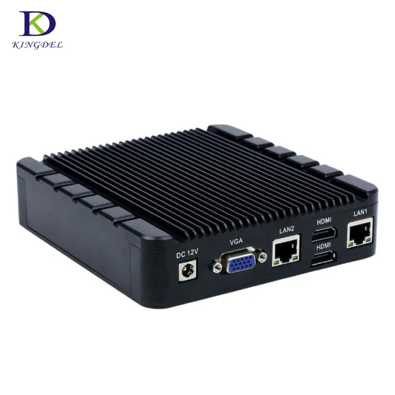 Безвентиляторный промышленный компьютер 2 * COM с windows 7 LAN HDMI Intel Quad Core Celeron J3455 Mini PC Plus