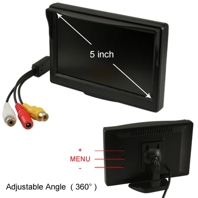 500 Inch 4,3/5 дюймов HD TFT ЖК-дисплей двухстороннее цифровой Цвет сзади/вид спереди для контроля уровня сахара в крови с зонтиком 12/24V Вход - Цвет: 500 Inch