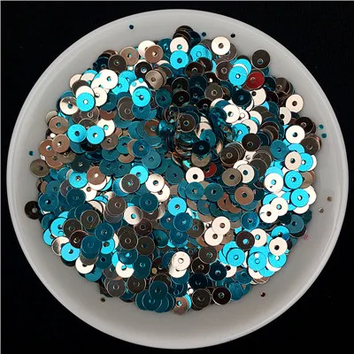 Mix Champagne Blue 10 г(2000 шт) 4 мм с центральным отверстием, с блестками, плоские, круглые, ПВХ, свободные, с блестками, с пайетками, сделай сам, для шитья, свадьбы, ремесло, 160 цветов - Цвет: Mix Champagne Blue