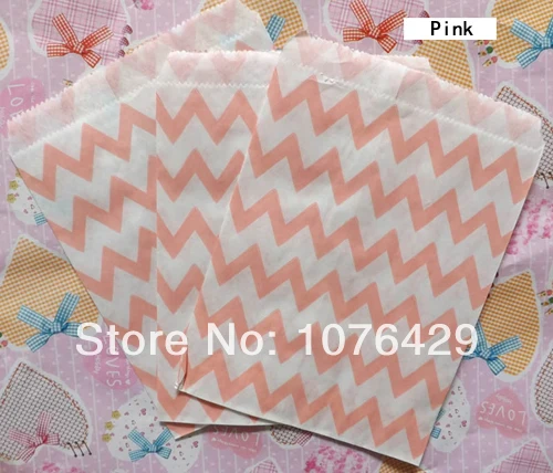 25 шт. розовый шеврон Полосатый обработать ремесло сумки пользу Бумажные пакеты