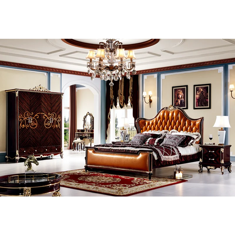 Американский Ретро стиль роскошная мебель для спальни необычный комплект с