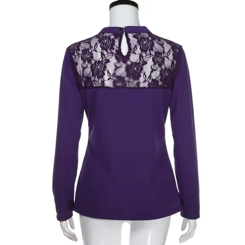 2019 Весенняя женская Кружевная блуза с длинным рукавом модные блузки и рубашки