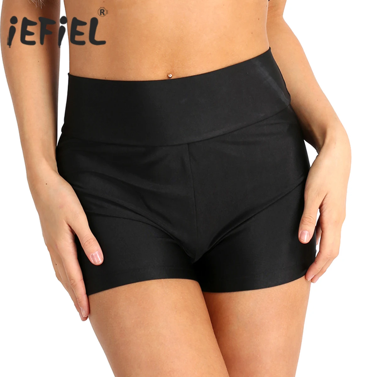 

iEFiEL Womens Adult Gymnastics Dancewear Summer Shorts Ballerina Dance High Waist Skinny Maximum Coverage Leotard Shorts