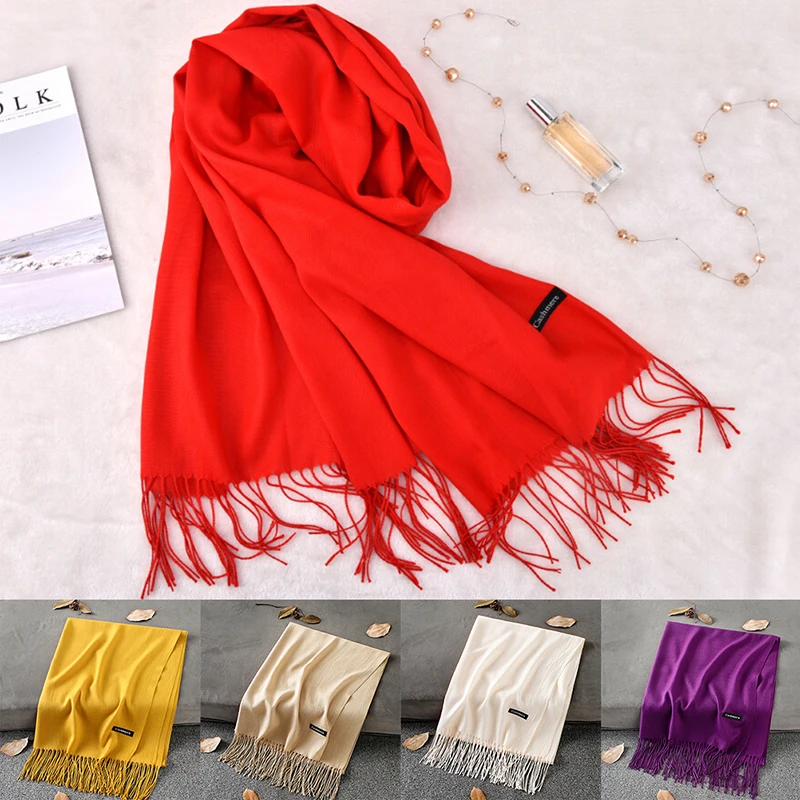 Шарф из пашмины кашемировый шарф шаль зимний женские шарфы с кисточками длинное