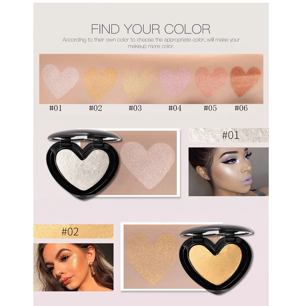 Блеск Хайлайтер для лица Косметика Макияж мерцающий прессованная пудра макияжа