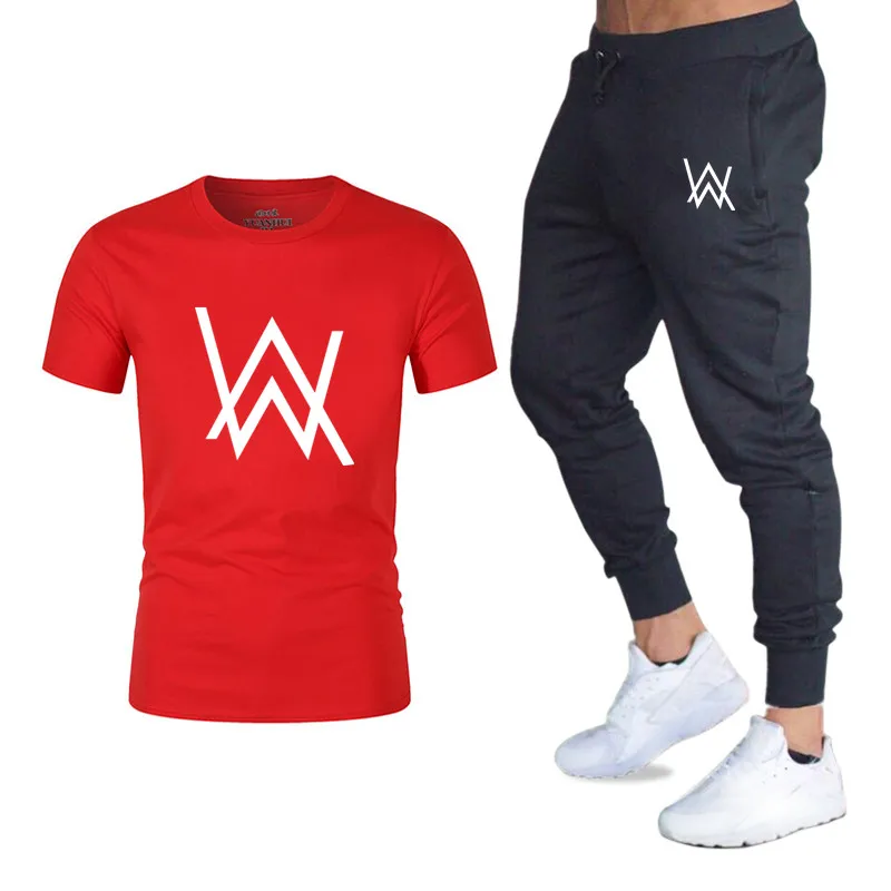 Новинка 2019 брендовый спортивный костюм модный Alan Walker летний высокое качество