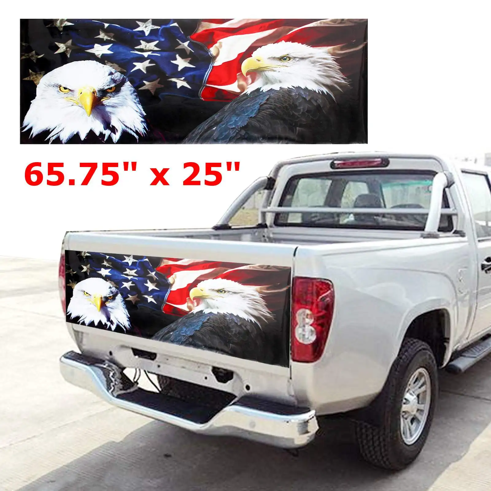 

167x63.5cm Car Styling USA Flag American Country Waterproof Decal Car 3D Sticker Accessories Eagle Car Wrap Decal