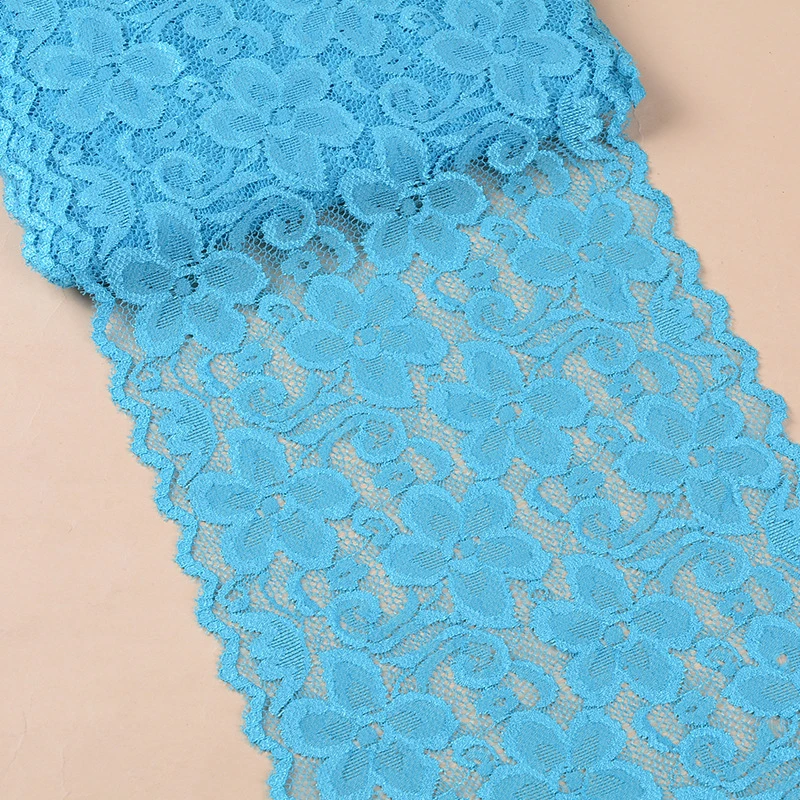 1 ярд шириной 18 см мягкая Цветочная эластичная кружевная отделка с вышивкой