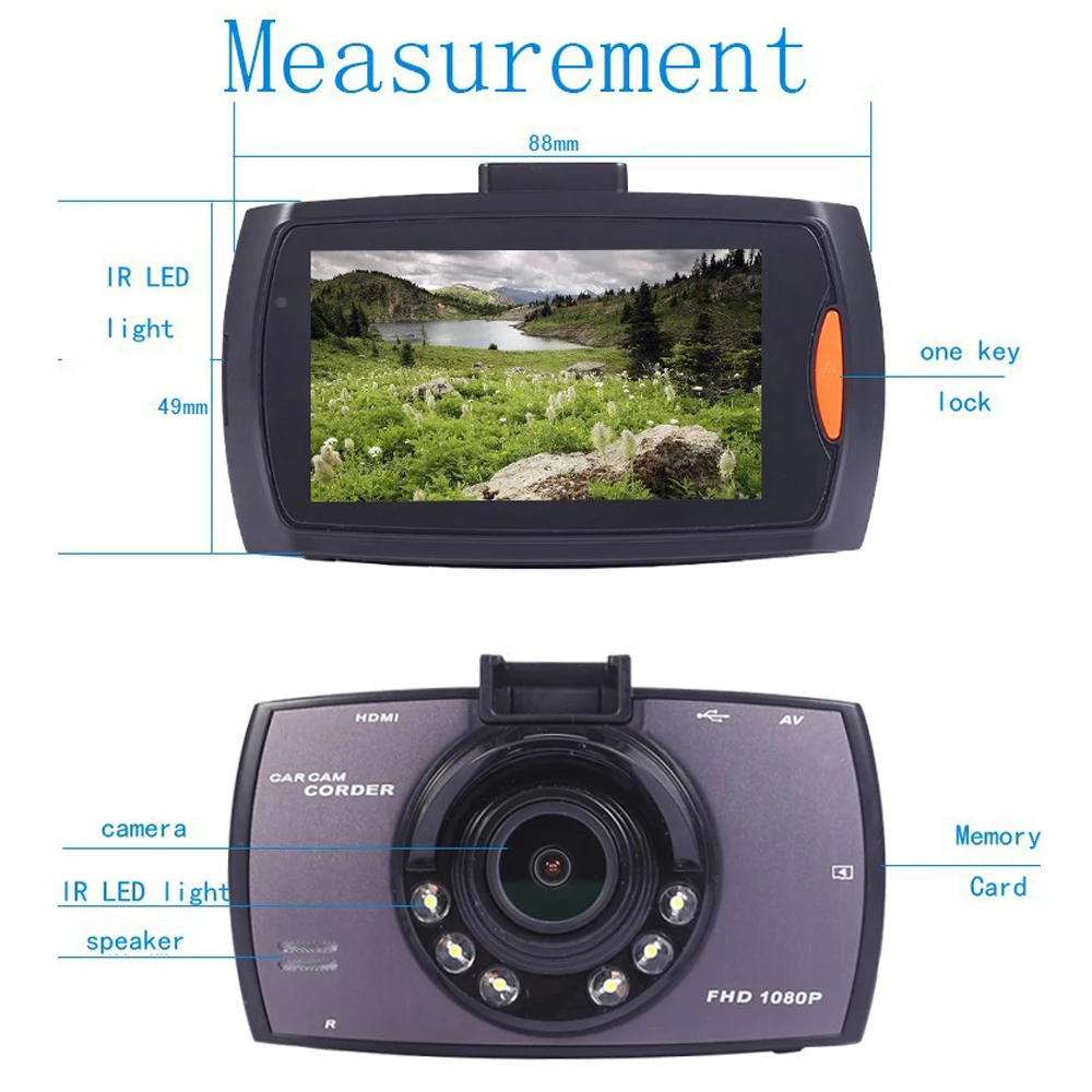 Автомобильная камера AX Zone G30 Full HD 1080P 2 7 &quotАвтомобильный видеорегистратор с