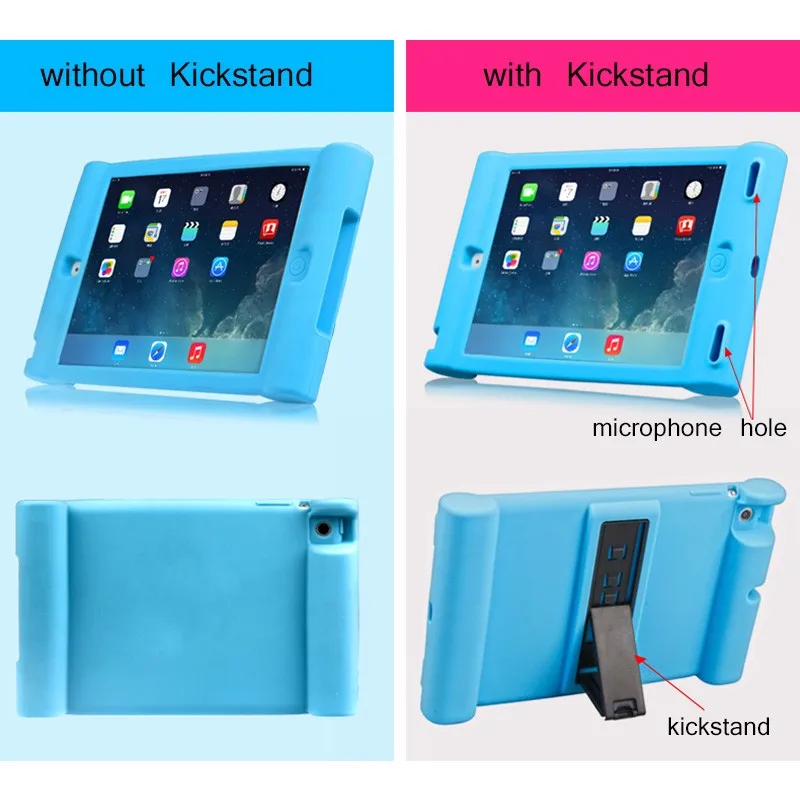 Уникальный противоударный мягкий чехол подставка для iPad AIR 2 защитный детей