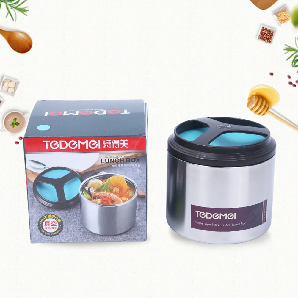 Милый вакуумный изолированный Ланч-бокс Bento box из нержавеющей стали, фляга для еды, 1 ярус, контейнер для еды, переноски для еды