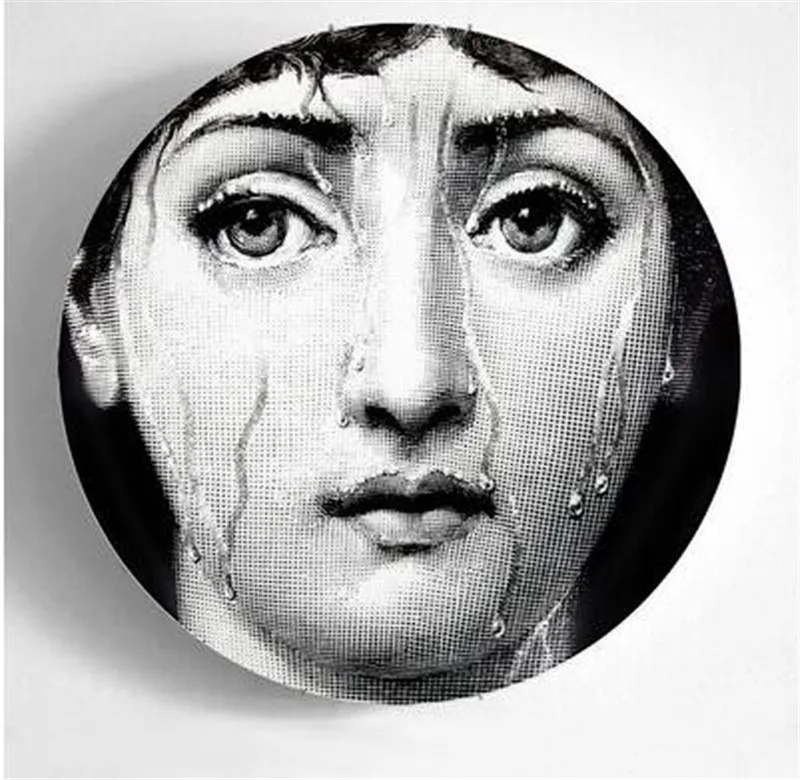 3 6/7/8/10 дюймов Милан Fornasetti тарелки декоративные настенные блюда Lina лицо арт Керамика пластина дома, отеля, студия Декорация - Цвет: 3