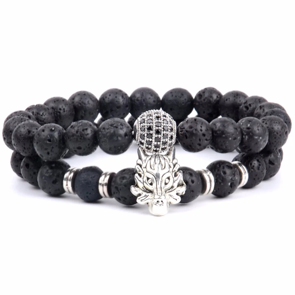 2 шт./компл. летний браслет мужские бусины из натурального камня с животным