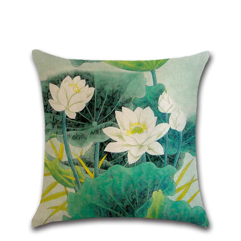 Декоративные диванные подушки Чехол лотоса Цветочный чехол для из полиэстера