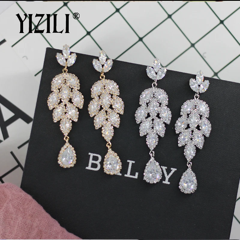 Роскошные Длинные серьги YIZILI для женщин подвески висячие с блестящими