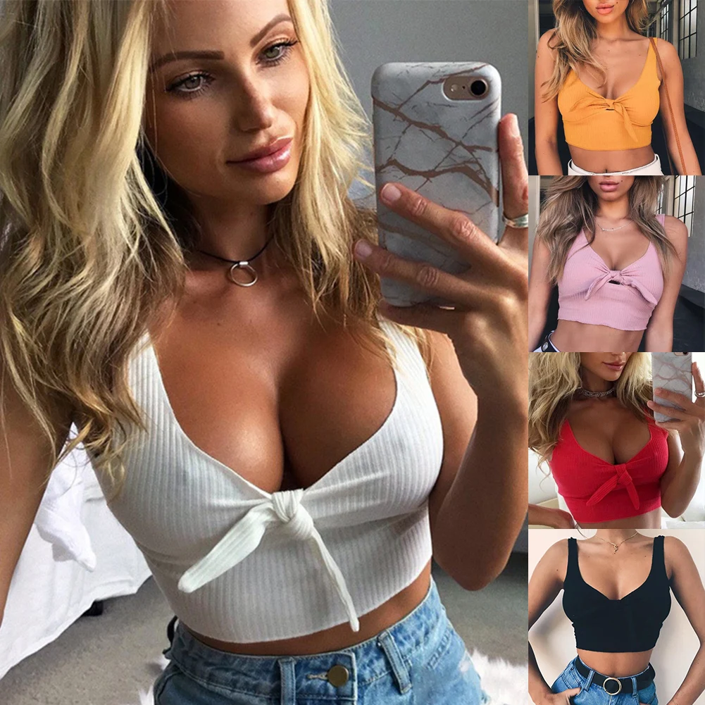 Узел Праздничная летняя блузка женская футболка Tank Crop Tops | Женская одежда