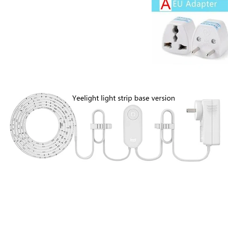Add A EU plug Умный светильник Xiaomi Yeelight, светодиодный светильник, расширяемый до 10 м, Wi-Fi приложение, пульт дистанционного управления, удлинитель для умного дома - Цвет: Add A EU plug