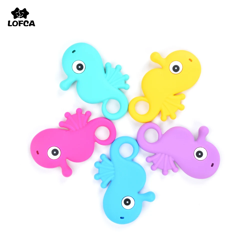1 шт. силиконовая подвеска Seahorse 5 цветов Прорезыватель для зубов ожерелье без БФА