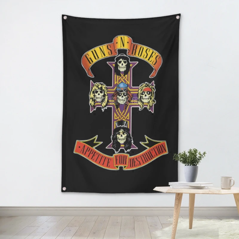 GUNS N ROSES большой размер знак рок группы ретро постер 56х36 дюймов HD баннеры флаги