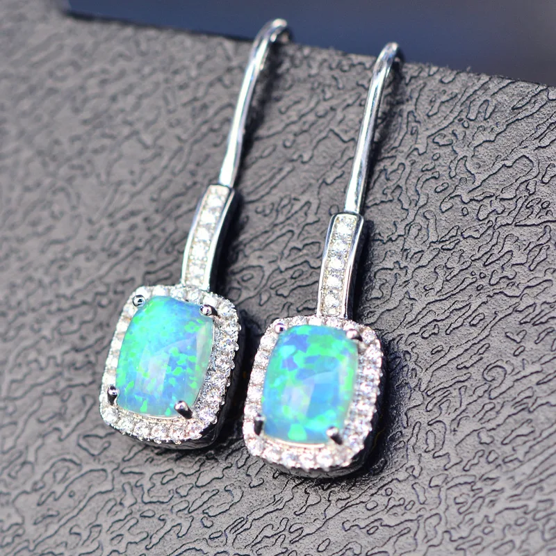Модные новые квадратные опаловые женские серьги 5 видов цветов циркон роскошные